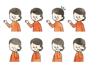 シニア女性-表情