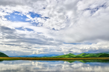 big lake in the wild side of Far Easter Taiga forests