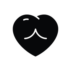 Black solid icon for heart love