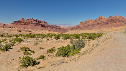 Black Dragon Canyon at San Rafael Swell scenic view from Interstate 70 highway (Emery county, Utah, USA)