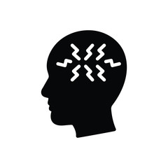 Black solid icon for ptsd Post traumatic