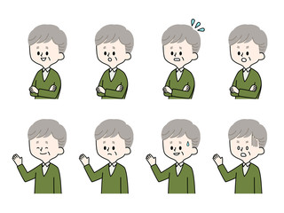 シニア男性-表情