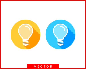 Light bulb icon vector. Llightbulb idea logo concept. Set lamps electricity icons web design element. Led lights isolated silhouette.