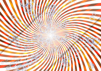 Abstract illustration of soap bubbles on a background with rays. Elements of purity and freshness for your design.