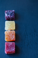 Fruit Jellies on a slate tray