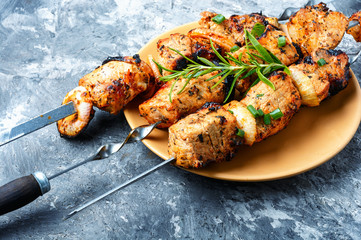 East kebab-grilled meat