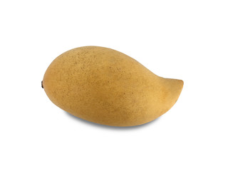 Ripe fresh mango isolated on white background