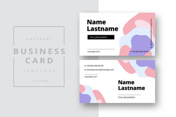 Trendy minimal abstract business card template. Modern corporate stationery id layout with geometric pattern. Vector fashion background design with information sample name text.