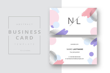 Trendy minimal abstract business card template. Modern corporate stationery id layout with geometric pattern. Vector fashion background design with information sample name text.