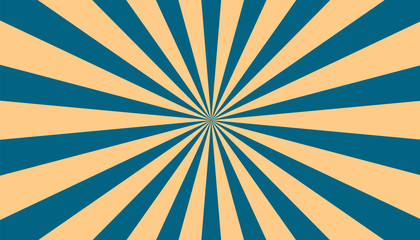 Sunburst - Abstract Blue And Beige Background - Vector Illustration