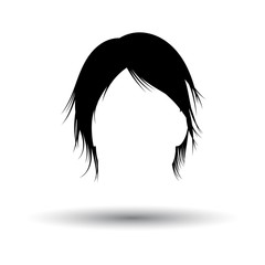 Man hair dress. Black on White Background With Shadow. Vector Illustration.