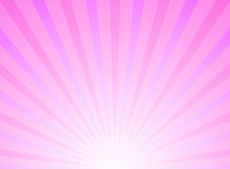 Sunlight horizontal background. Pink color burst background. Vector illustration.