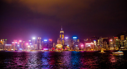 City at night in Hongkong