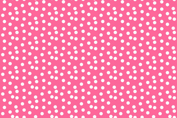 Baby pink background scattered dots polka seamless pattern - obrazy, fototapety, plakaty