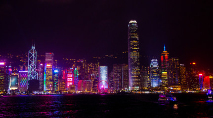 Fototapeta na wymiar City at night in Hongkong
