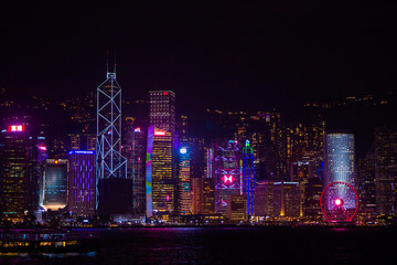 City at night in Hongkong