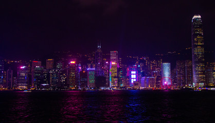 Fototapeta premium City at night in Hongkong