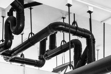 metal black color tube in the industry building