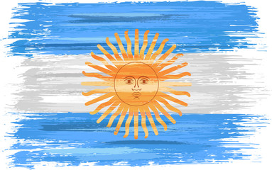 Argentine flag with paint brush strokes