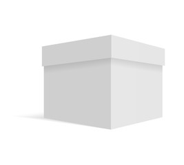 White blank cardboard package box. Vector template. Cardboard box mockup, package and container illustration.