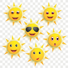 Funny Sun Face Smileys Transparent