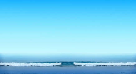 Fototapeta premium Seascape image of beautiful close up waves in moody rainy morning