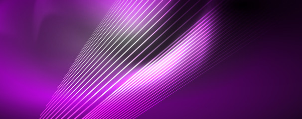 Color light with lines, outer space background, bright rays