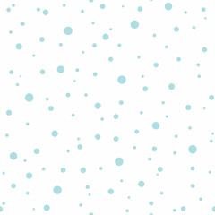 Seamless abstract pattern with little blue circles and dots on white background. Kaleidoscope background.