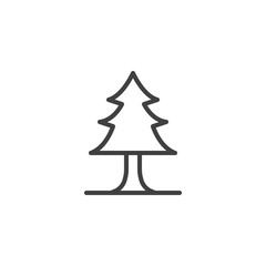 Fir tree line icon. linear style sign for mobile concept and web design. Pine tree outline vector icon. Nature environment symbol, logo illustration. Vector graphics