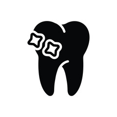 Black solid icon for tooth 