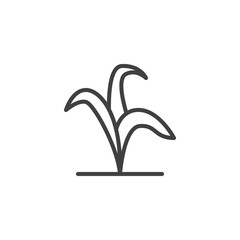 Plant stem line icon. Grass leaf linear style sign for mobile concept and web design. Weed leaves outline vector icon. Symbol, logo illustration. Vector graphics