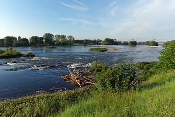 suspension bridge of Meung sur Loire  in  centre-Val de loire region