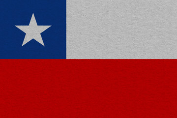 Chile flag painted on paper