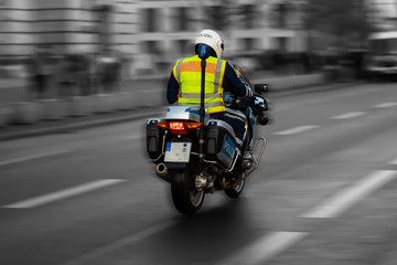 Fototapeta premium German police motorcycle on the ride
