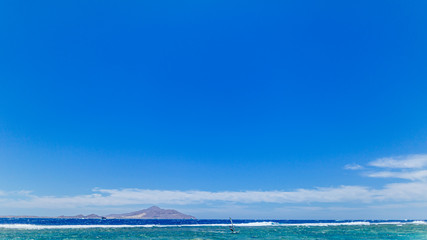 Beautiful marine summer sunny landscape. Horizontal color photography.
