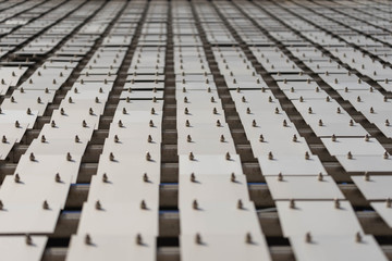 Odessa Commercial Sea Port and Marine Station.Kinetic facade. Metal plates, loosely attached to the...