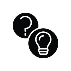 Black solid icon for questions and answers 