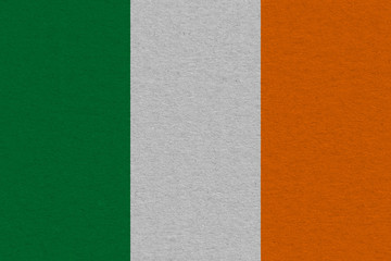 Fototapeta na wymiar Ireland flag painted on paper