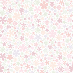 Seamless flower pattern. Flat little flowers on white background. Cute Vector wedding illustration.