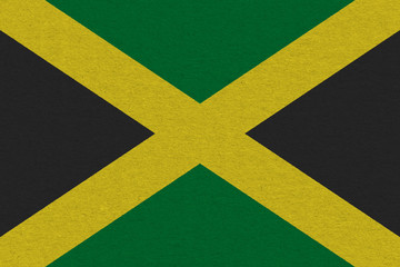 Jamaica flag painted on paper