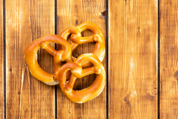 pretzel on a wooden background