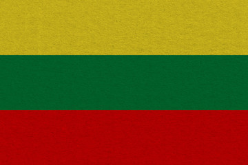 lithuania flag painted on paper