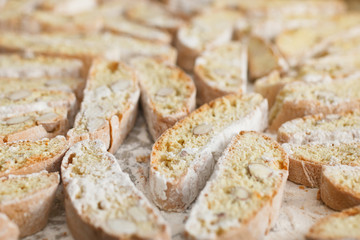 Cookies with almonds, cantucci, pastries