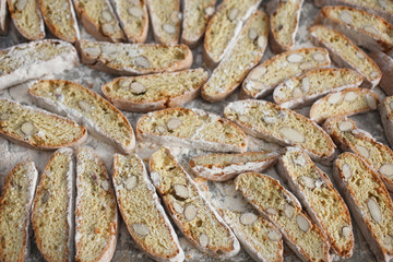 Cookies with almonds, cantucci, pastries