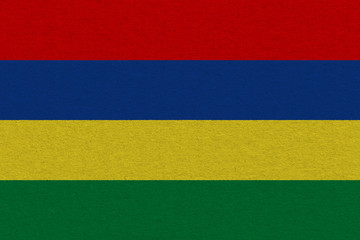 Mauritius flag painted on paper