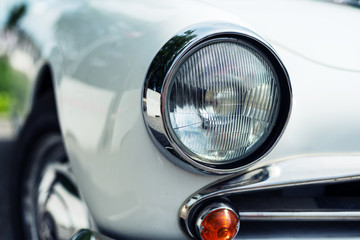 Obraz na płótnie Canvas white Retro Car headlight, Detail,
