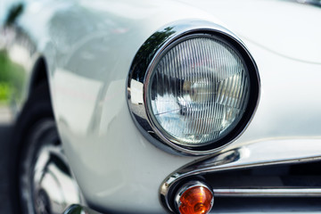 Fototapeta premium white Retro Car headlight, Detail,