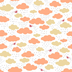 Pretty pattern illustration material of the rain cloud,