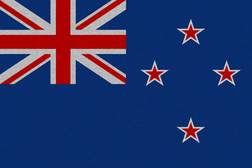 New Zealand flag painted on paper