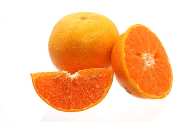 Fresh orange isolated on white background